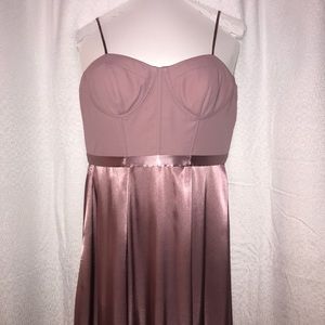 David’s Bridal (Galina Signature) Corset Formal Dress. Dusty rose color. Size 10